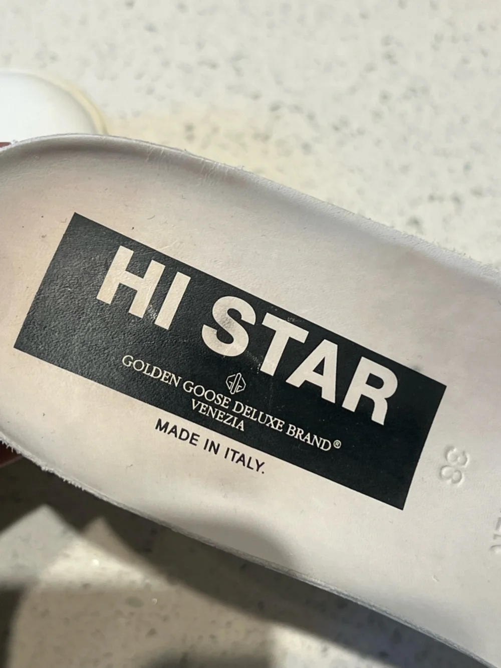 Golden Goose hi star White Leather Sneakers with Leopard Star Accent - Picture 9 of 12